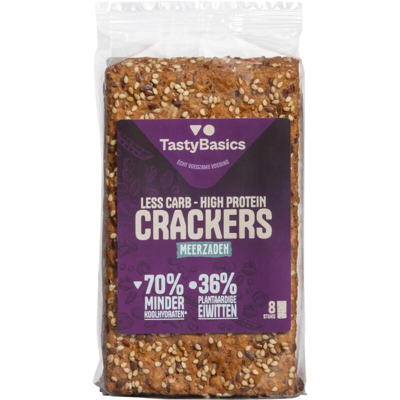 Less carb-high protein crackers meerzaden
