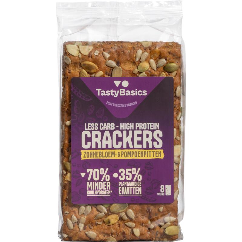 Less carb-high protein crackers zonnebl/pompoenpit