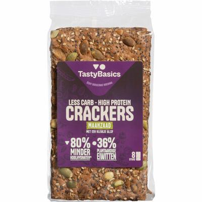 Tastybasics Less carb-high protein crackers maanzaad