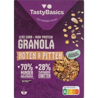 Tastybasics Less carb-high protein granola noten & pitten
