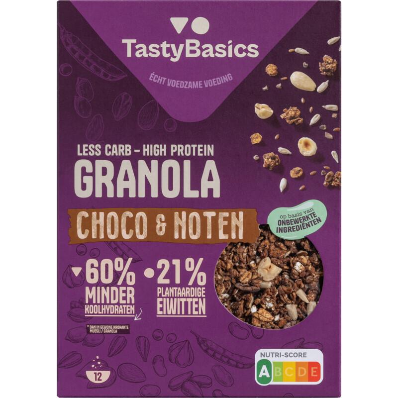 Less carb-high protein granola choco en noten