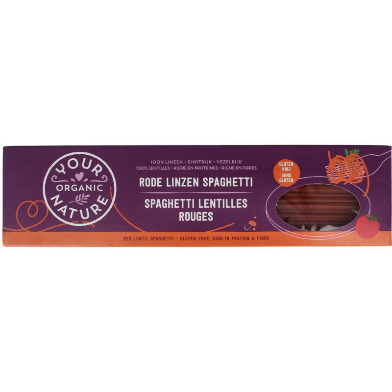 Spaghetti rode linzen bio