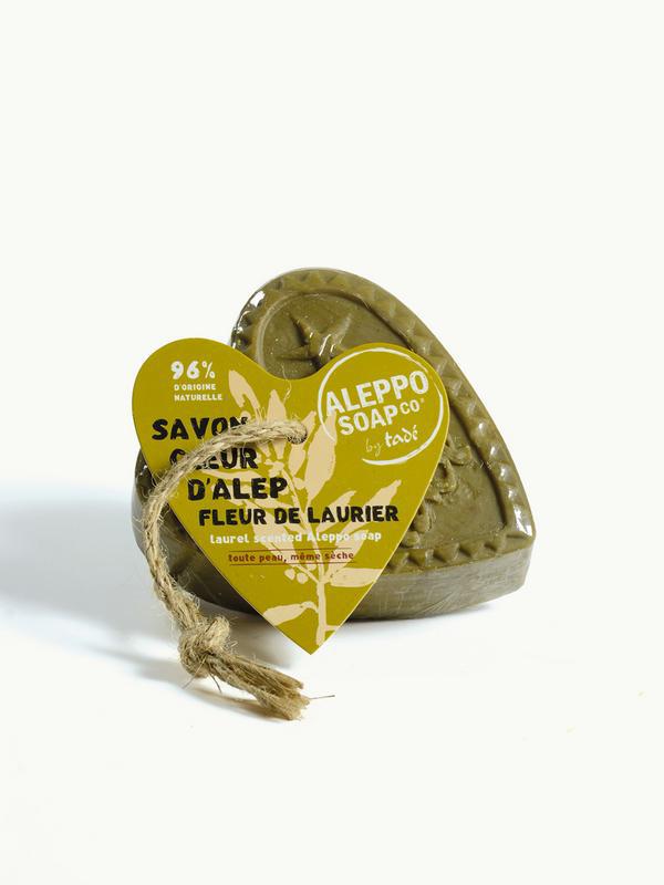 Savon d'Alep hart fleur de laurier met touw