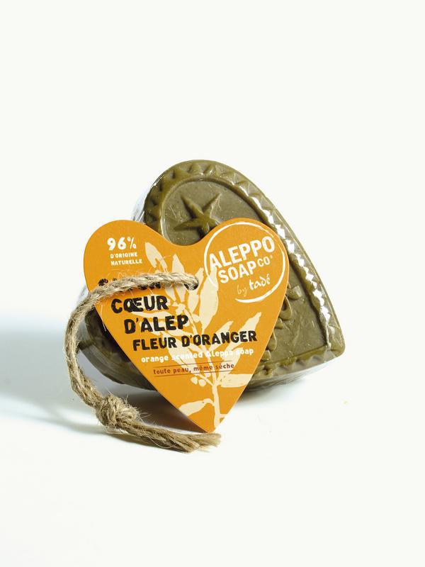 Savon d'Alep hart fleur de oranger met touw