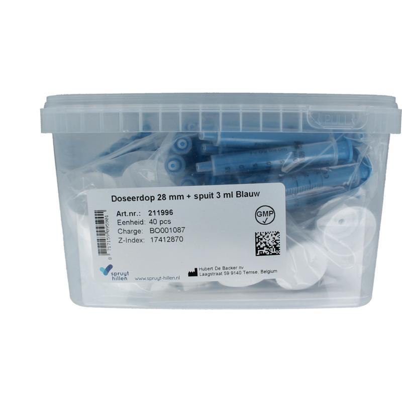 Doseerdop 28mm met spuit 3 milliliter