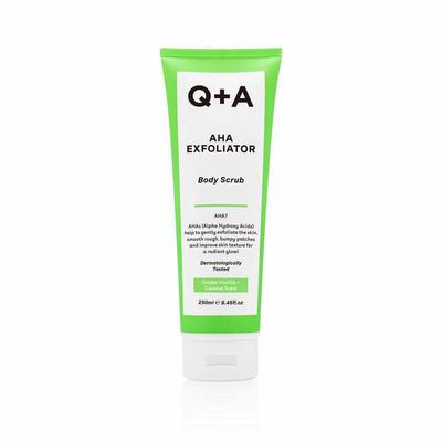 Q+A Bodyscrub aha exfoliator