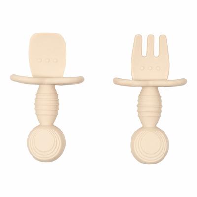JIKKIES baby bestek siliconen beige 1set