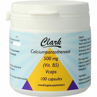 Clark Vitamine B5 pantotheenzuur 500mg Clark Vitamine B5 pantotheenzuur 500mg