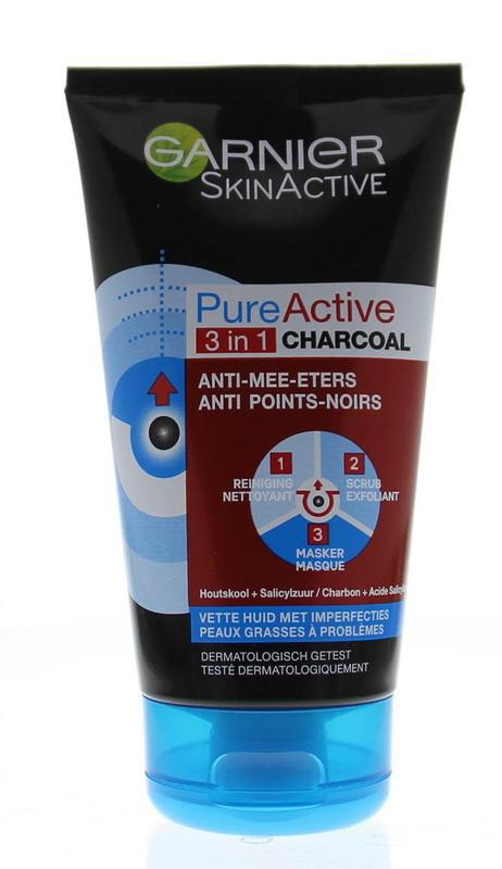 SkinActive pure active 3-in-1 charcoal reiniging