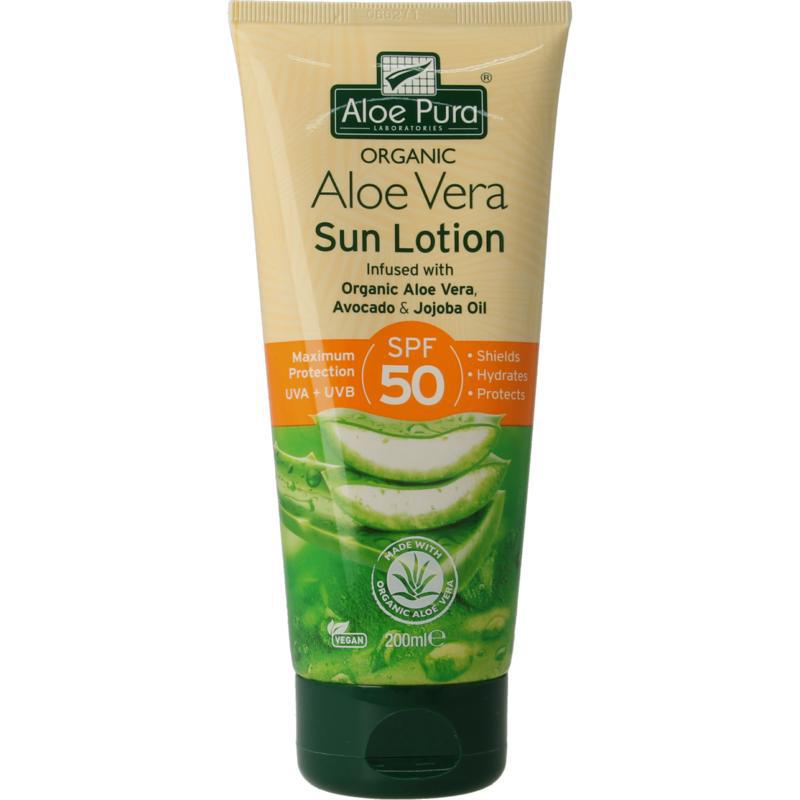 Organic aloe vera zonnelotion SPF50
