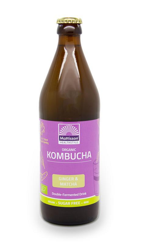 Kombucha ginger & matcha double fermented bio