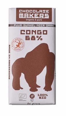 Chocolatemakers Gorilla bar 68% puur bio Chocolatemakers Gorilla bar 68% puur bio