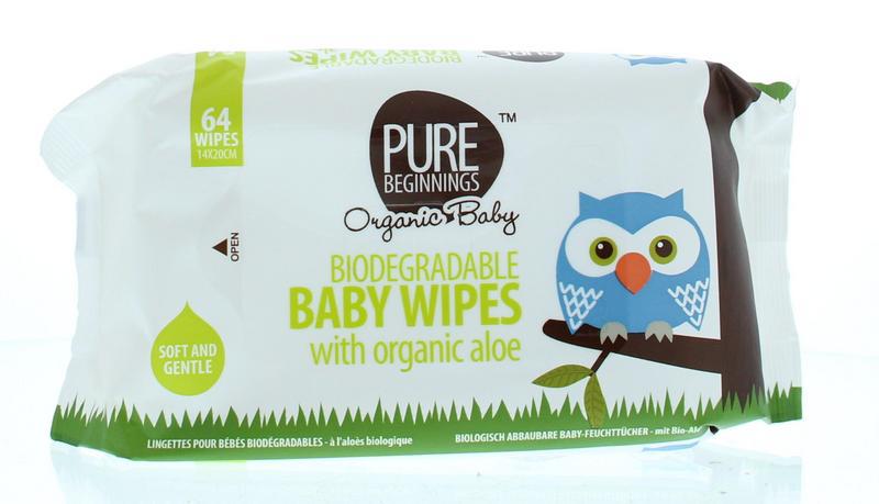 Biodegradable baby wipes aloe