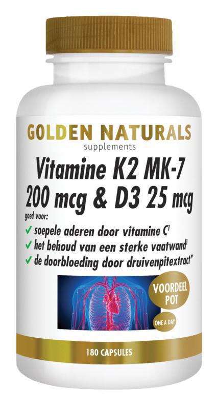Vitamine K2 MK-7 200mcg & D3 25mcg