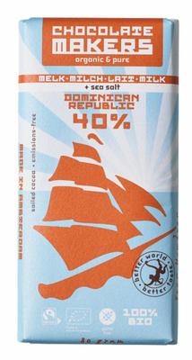 Chocolatemakers Reep tres hombres 40% melk zeezout fairtrade bio