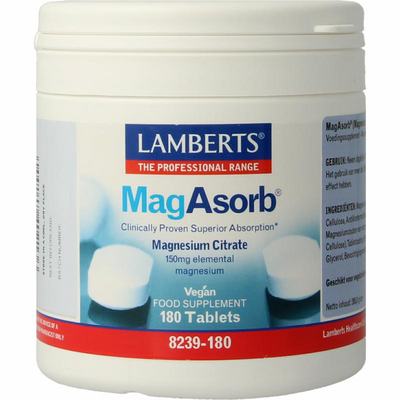 Lamberts MagAsorb (magnesium citraat) 150mg Lamberts MagAsorb (magnesium citraat) 150mg