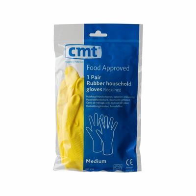 CMT Huishoudhandschoen rubber geel maat M
