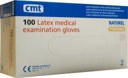 CMT Onderzoekshandschoen latex naturel gepoederd maat