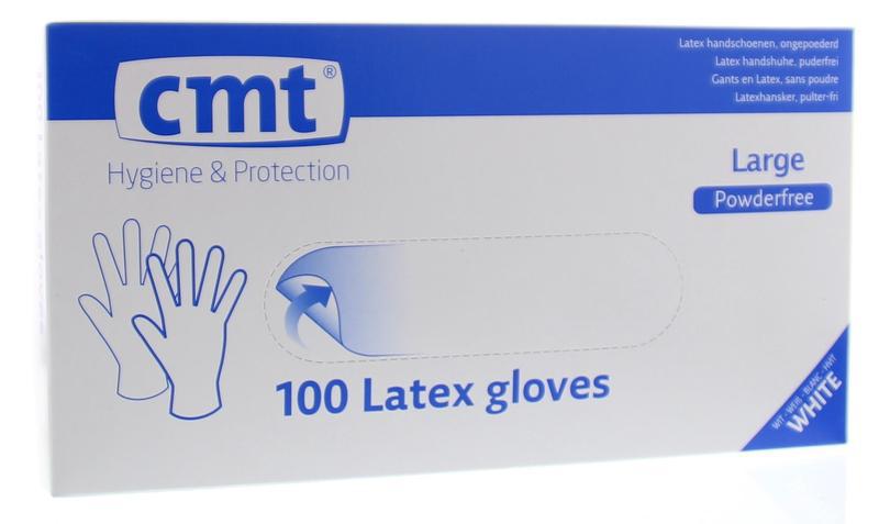 Onderzoekshandschoen latex naturel poedervrij L