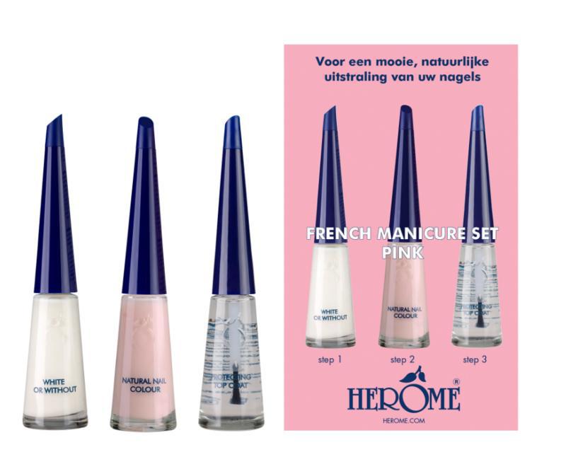 French manicure set pink 3 x 10ml