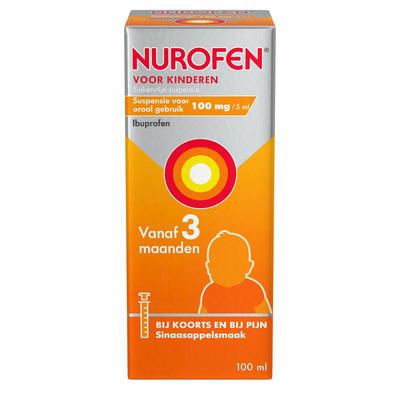 Nurofen Suspensie kind 100mg / 5ml sinaasappel suikervrij