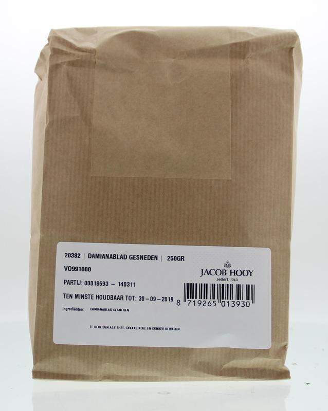 Damianablad gesneden