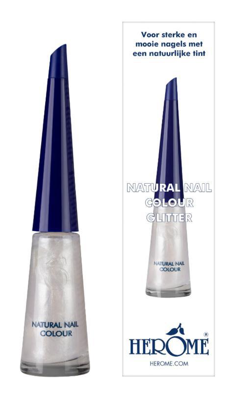 Natural nail colour glitter