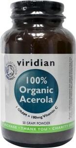 VIRIDIAN 100% organic acerola - vitamin c 50 poeder