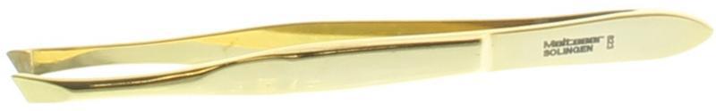 Pincet 8cm verguld druks scheef 8