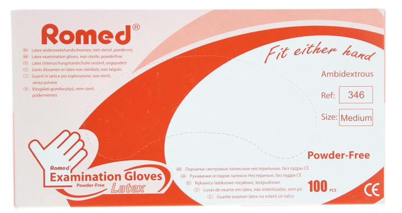 Latex handschoen niet steriel poedervrij M