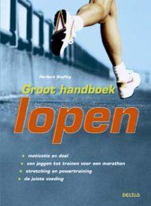 Merkloos groot handboek lopen boek