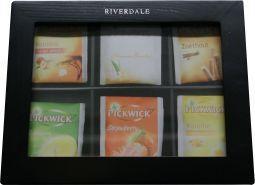 Merkloos levelt theekist zwart 6 vaks ex