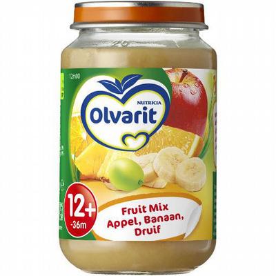 Olvarit 12m00 fruit mix appel ban- 200gr