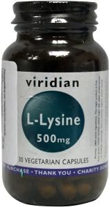 L lysine 500mg viridian 30cap