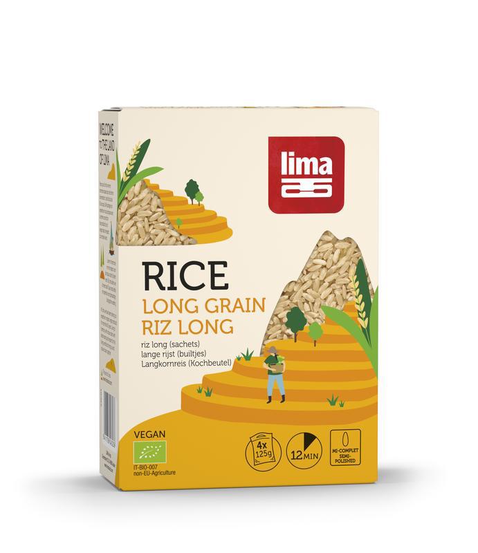Rijst lang kookbuiltjes 4 x 125 gram bio