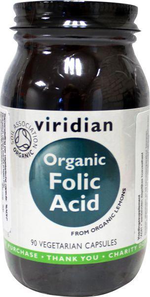 Organic folic acid 400mcg vir 90cap