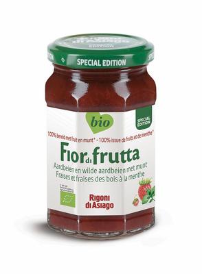 Fiordifrutta Aardbeien en wilde aardbeien met munt jam bio