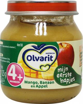 Olvarit 4m18 mango banaan appel - 125gr