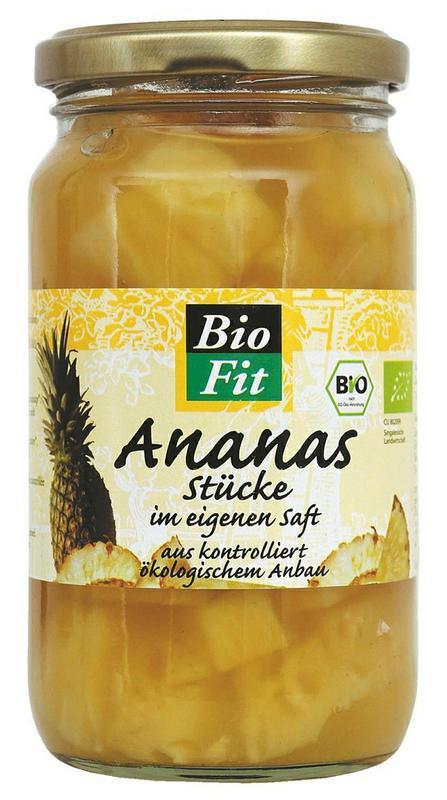 ananas stukjes in glas 350 gram