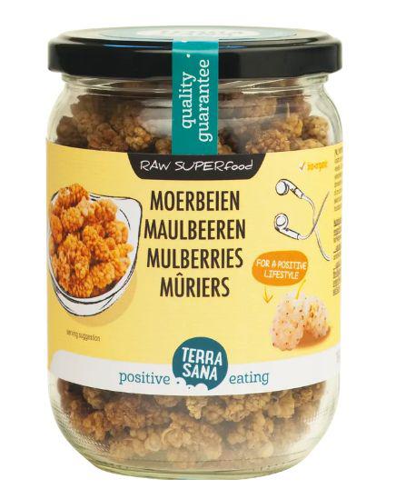 Raw moerbei bessen wit in glas bio