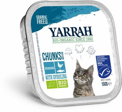 Yarrah Biologisch kattenvoer chunks met vis