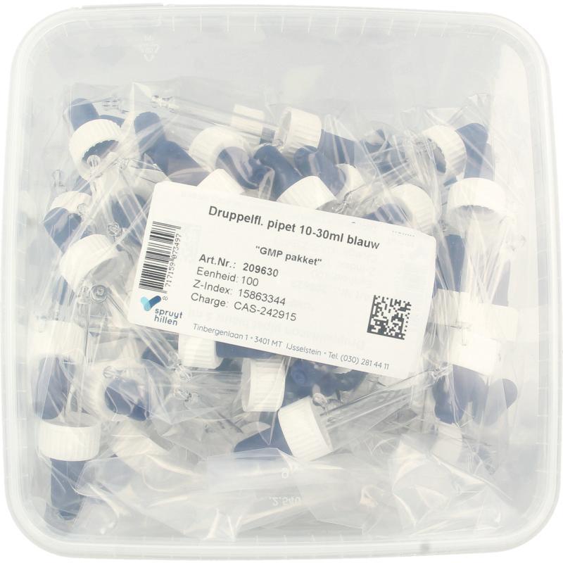 Druppelflacon pipet 10 - 30ml blauw