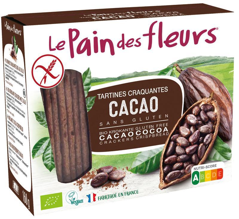 Krokante bio crackers met cacao bio