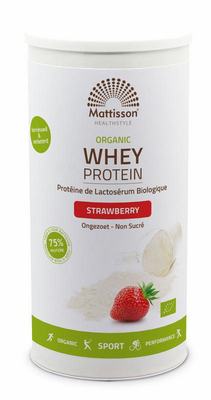 Mattisson Wei whey proteine aardbei 80% bio Mattisson Wei whey proteine aardbei 80% bio