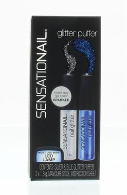 Sensationail Glitter puffer silver / blue 2x1.8