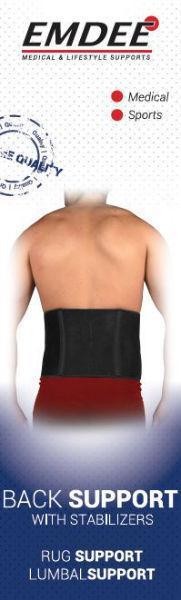 Rugband met stabilisatoren zwart