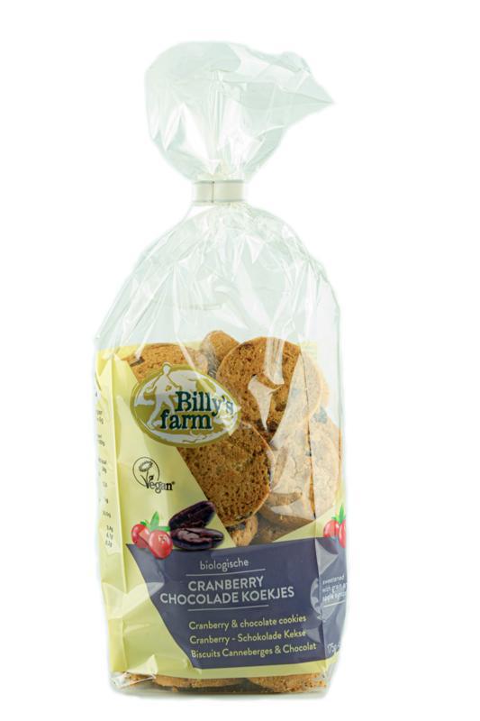 Cranberry choco cookies bio