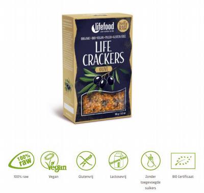 Lifefood Life crackers olijf raw bio