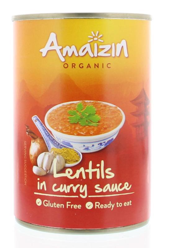 Linzen in currysaus bio