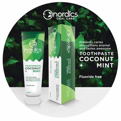 Nordics Natuurlijke tandpasta kokosnoot munt fluorvrij